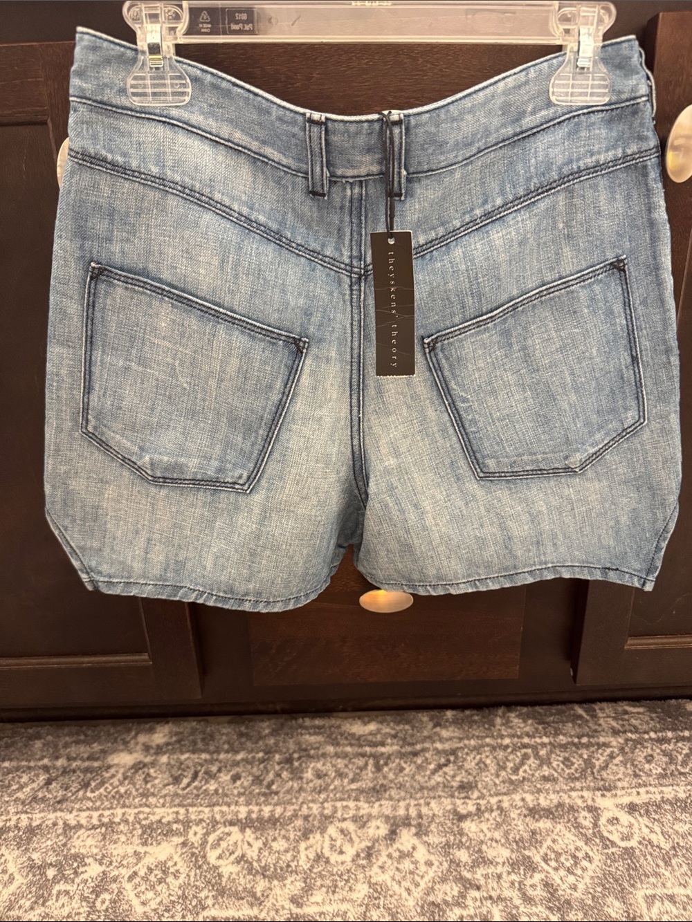 Theyskens Theory Light Blue Denim Linen Women’s Shorts